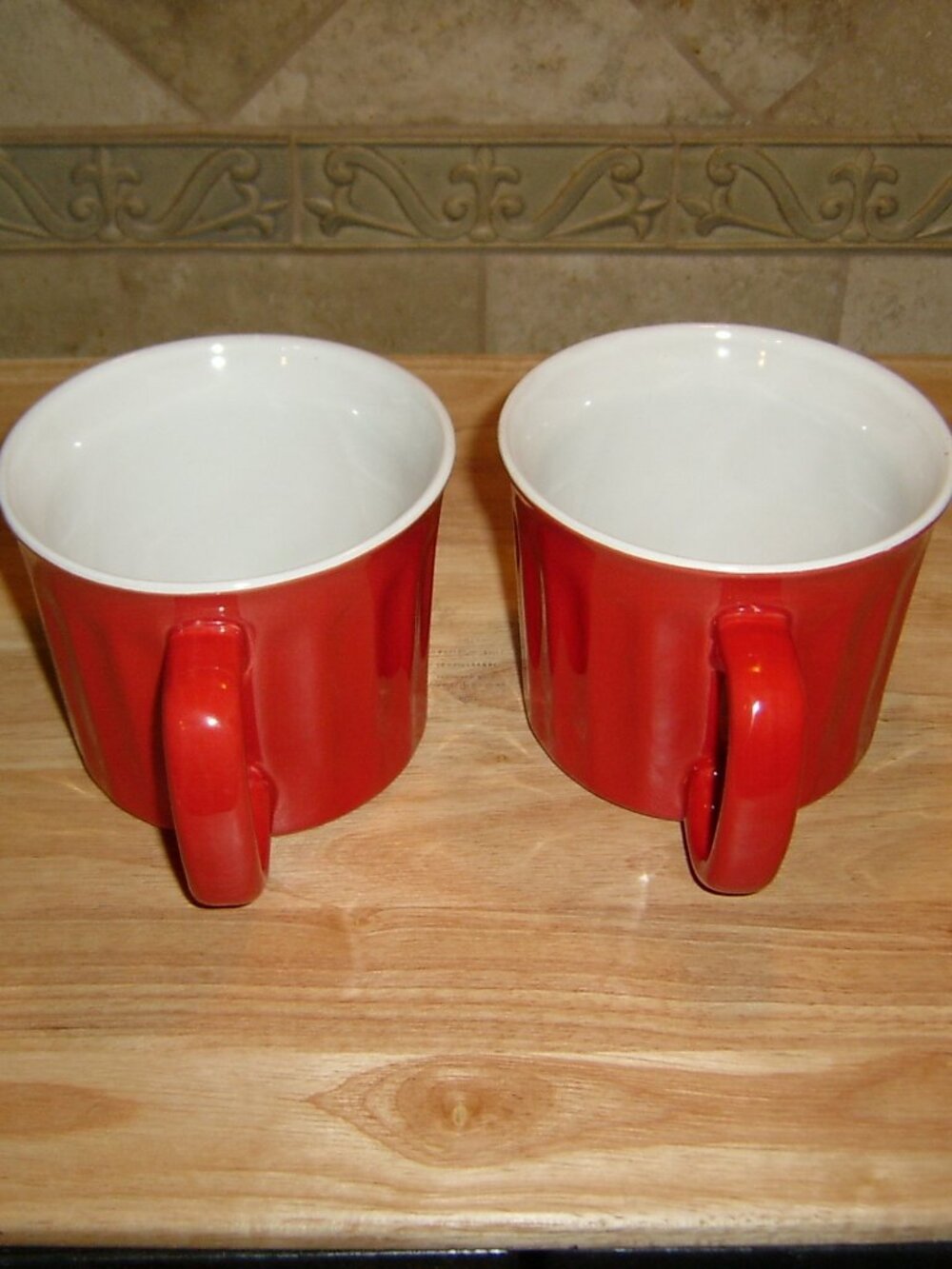Royal Norfolk Large Red Soups Mugs (2), EUC